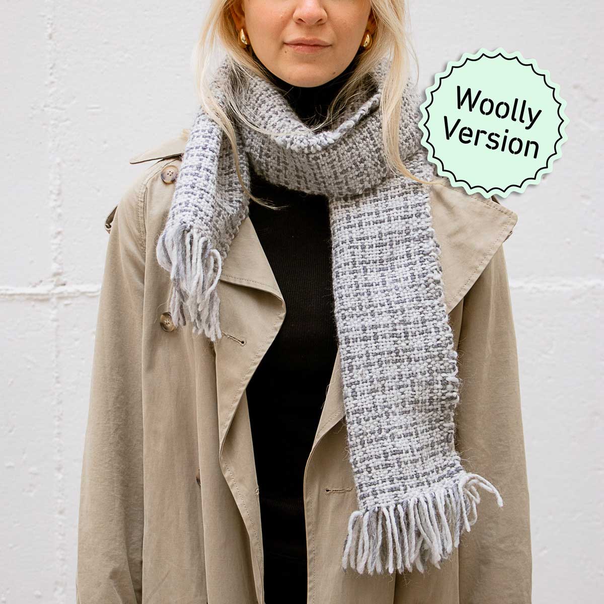 rurumu:♡weave yarn stole Icicle Scarf Weaving Kit - Supplies and Medium loom with Pattern