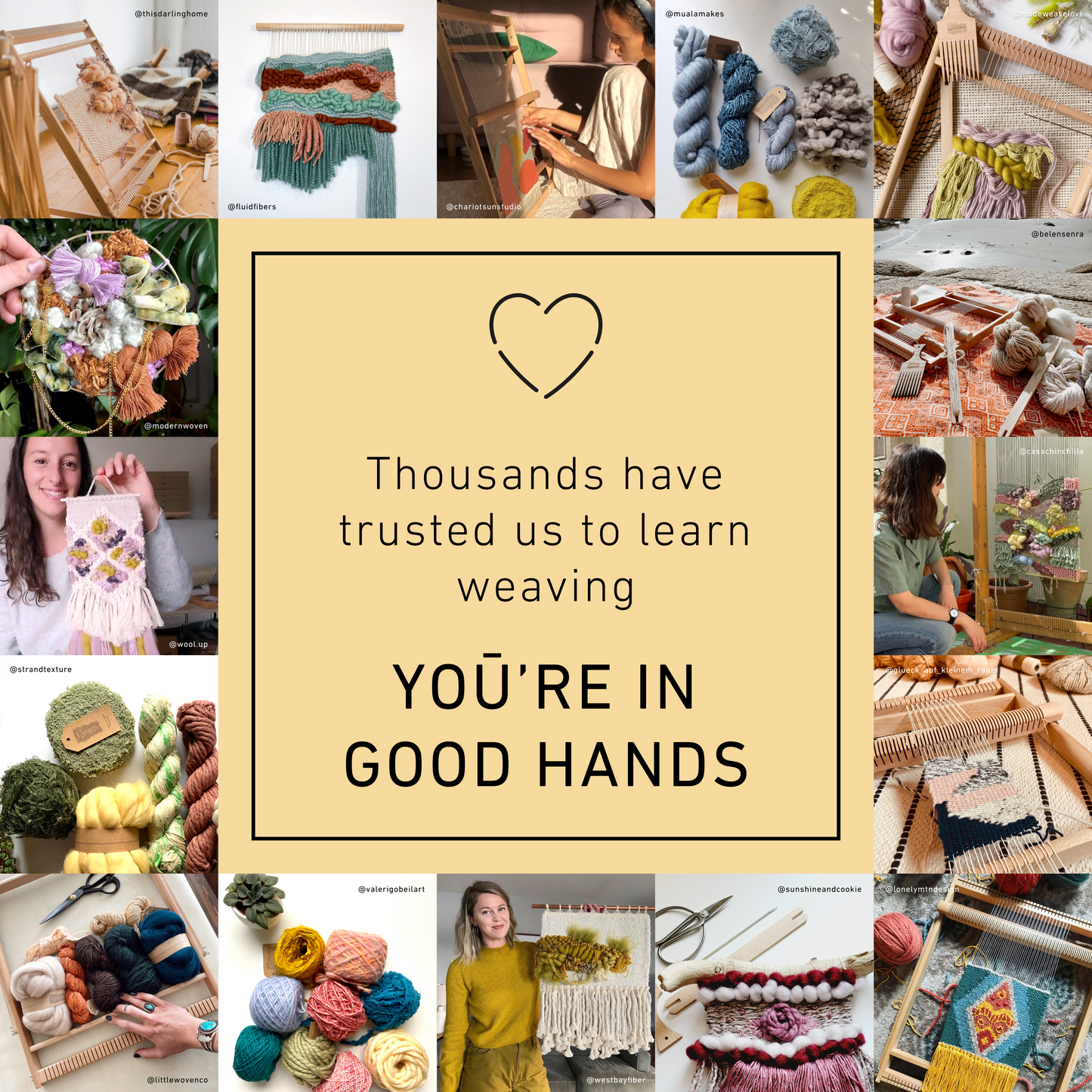 Webset für Wandbehang „Love The Wool“ – Garn nur mit Muster (ohne Webstuhl) – x Scoutwoven