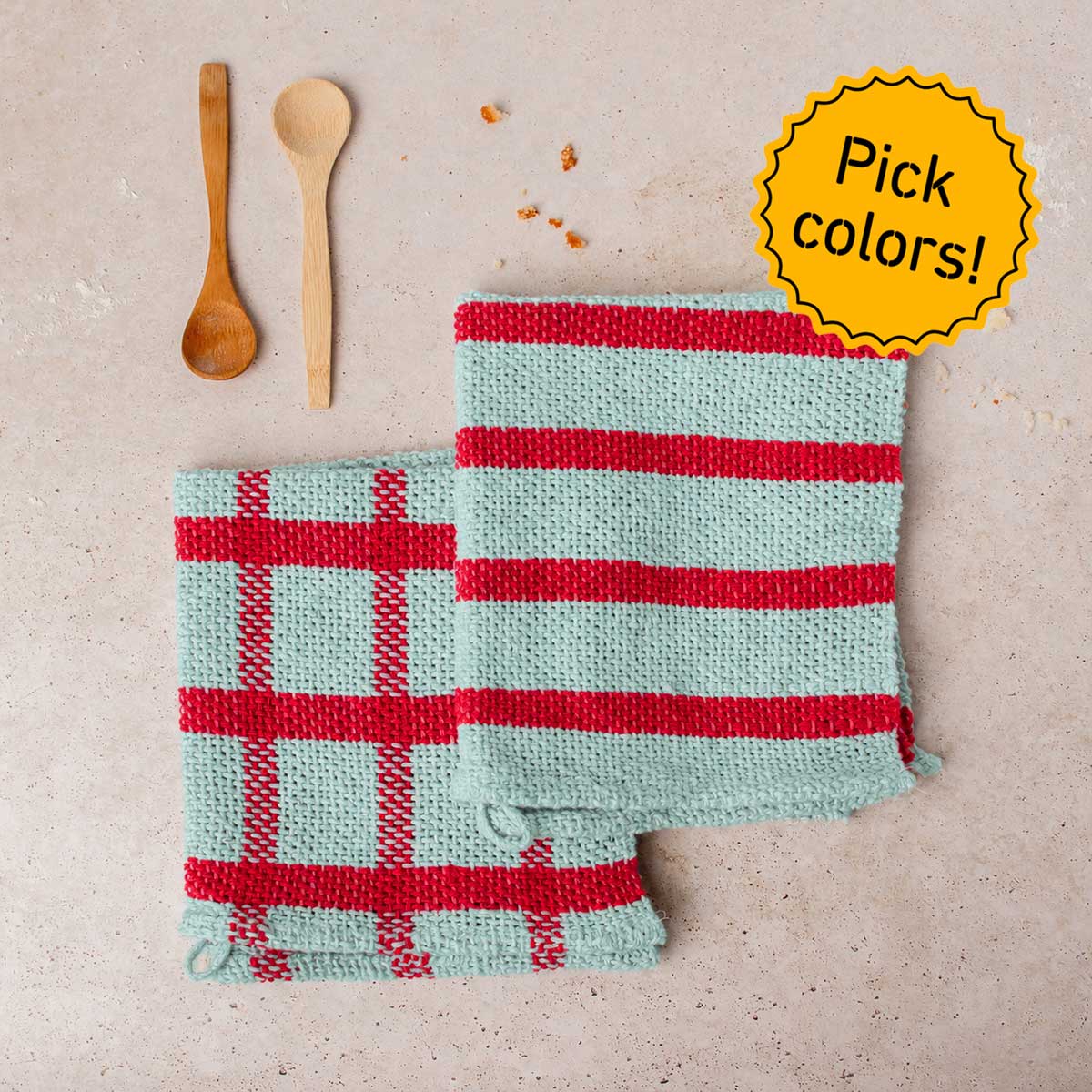 Dishcloth (x2) Kit - No loom with Cotton Yarn