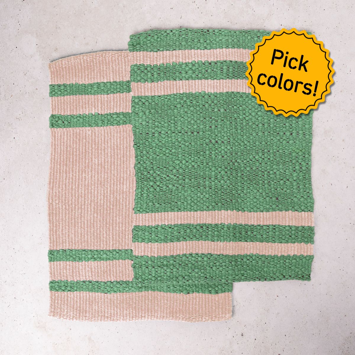 Mocha towels (x2) Weaving Kit - Supplies and Medium loom with Pattern