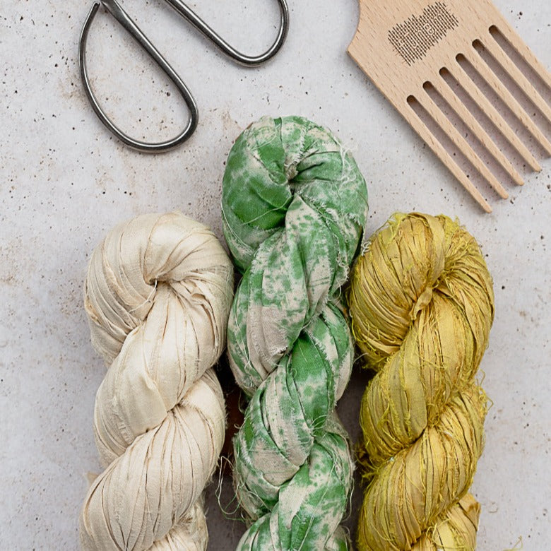 Ruban de Soie Sari Recyclé - Rose Aubépine