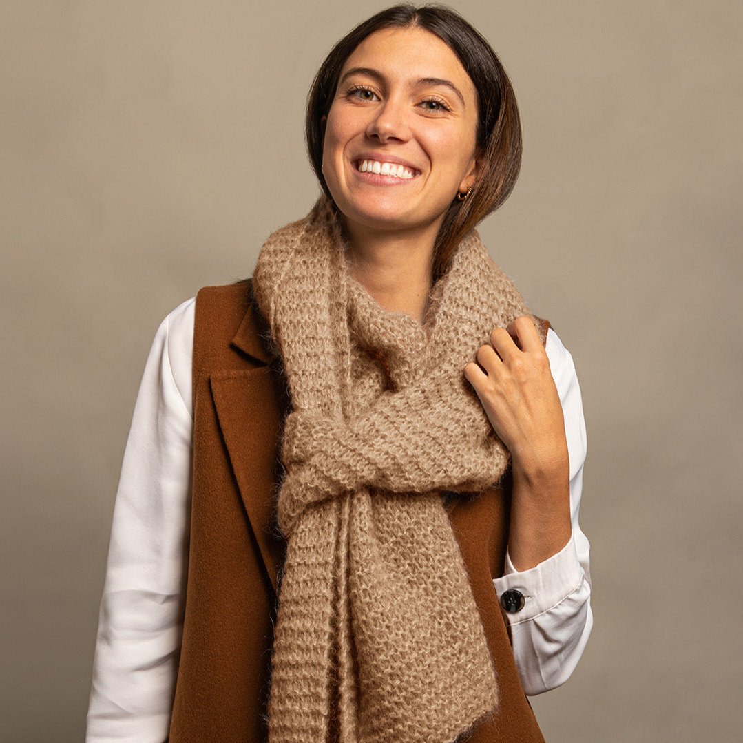 We Are Knitters Knitting Kit - Adorable Scarf in Beige