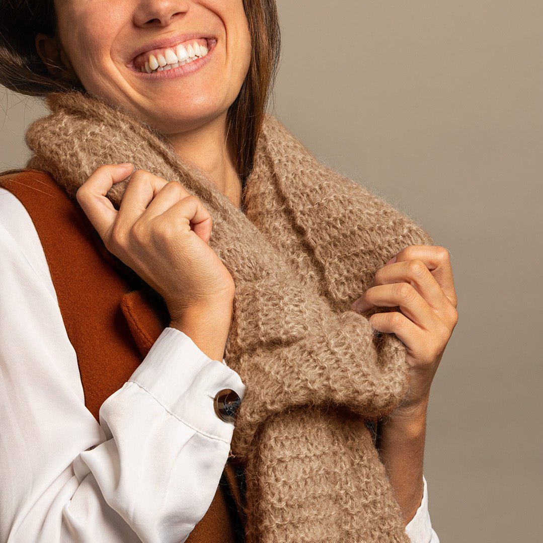 We Are Knitters Knitting Kit - Adorable Scarf in Beige