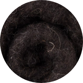 Carded Bergschaf Wool - Natural Brown