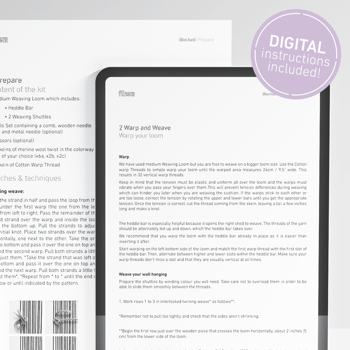 "Blocked" Wall Hanging Weaving Kit - Supplies and Medium loom with Pattern - x Scoutwoven