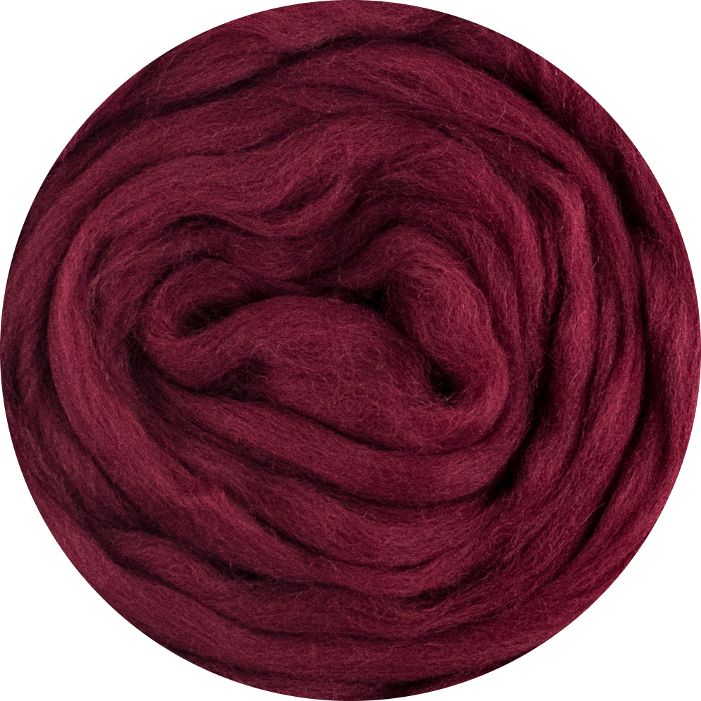 Organic Merino Wool Roving - Bordeaux