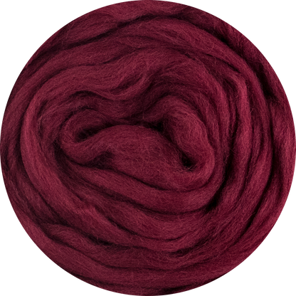 Organic Merino Wool Roving - Bordeaux