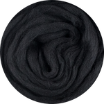 Mèche de laine mérinos biologique - Noir charbon