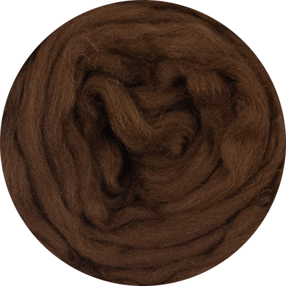 Organic Merino Wool Roving - Chestnut