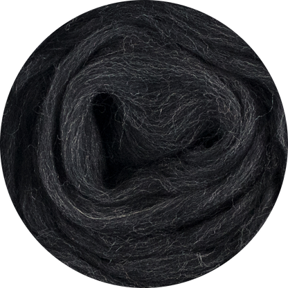 Organic Merino Wool Roving - Coal Mix