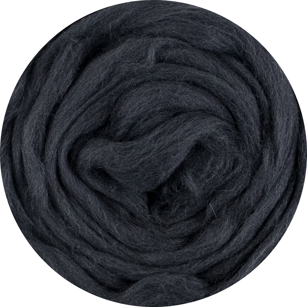 Organic Merino Wool Roving - Graphite
