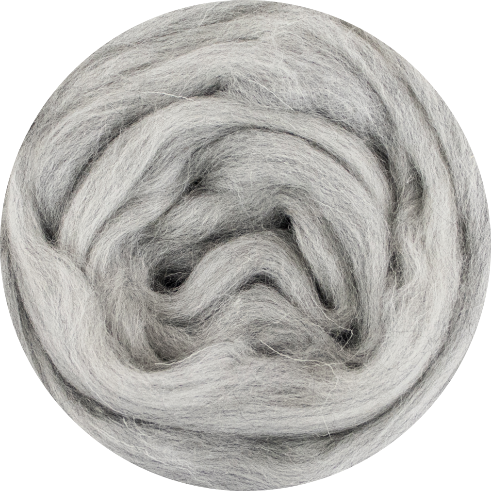 Mèche de laine mérinos biologique - Mélange gris
