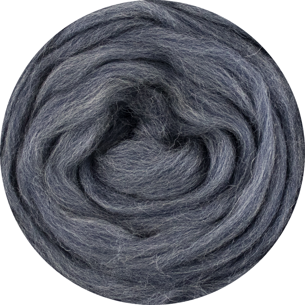 Organic Merino Wool Roving - Indigo Mix