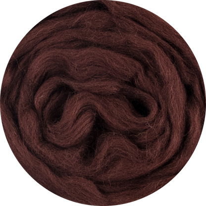 Organic Merino Wool Roving - Mahogany