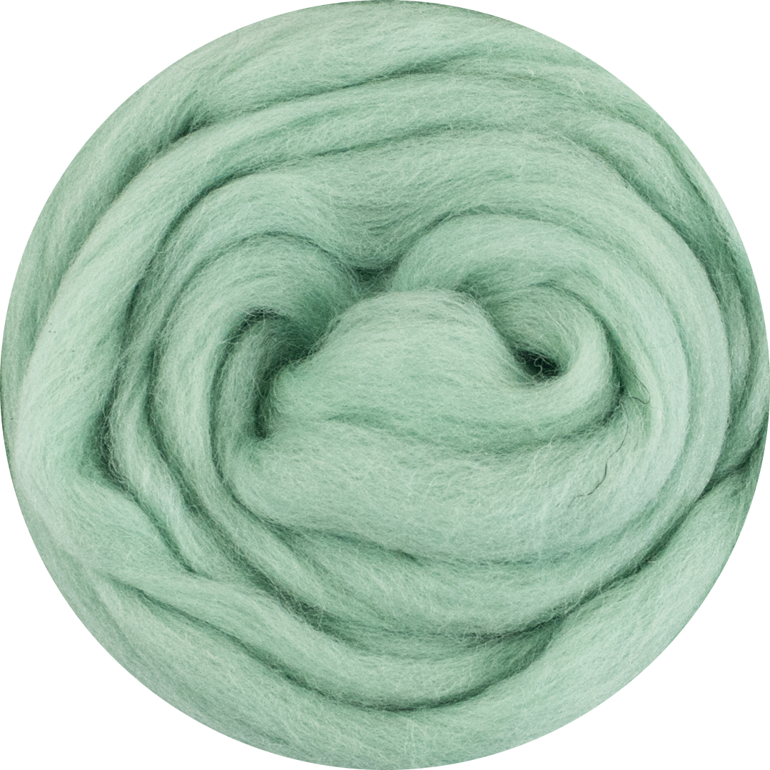 Organic Merino Wool Roving - Mint