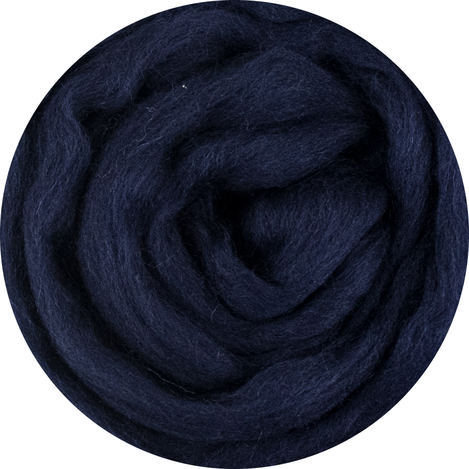 Organic Merino Wool Roving - Navy