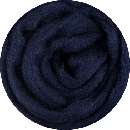 Organic Merino Wool Roving - Navy