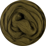 Roving en laine mérinos biologique - Vert olive