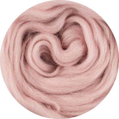 Organic Merino Wool Roving - Rose