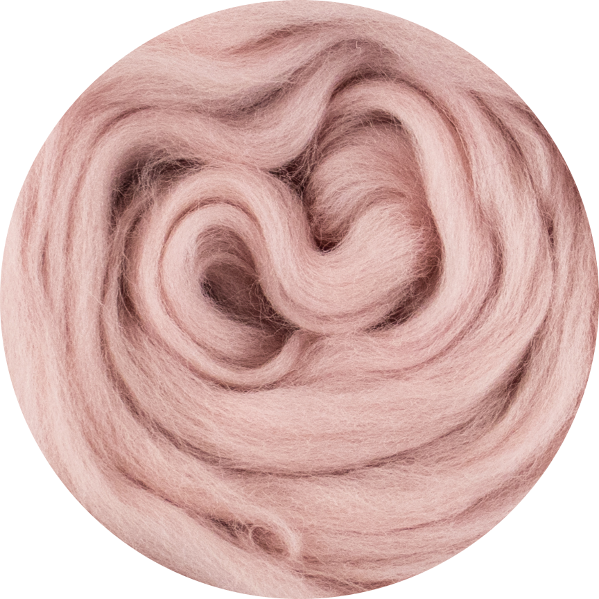 Organic Merino Wool Roving - Rose