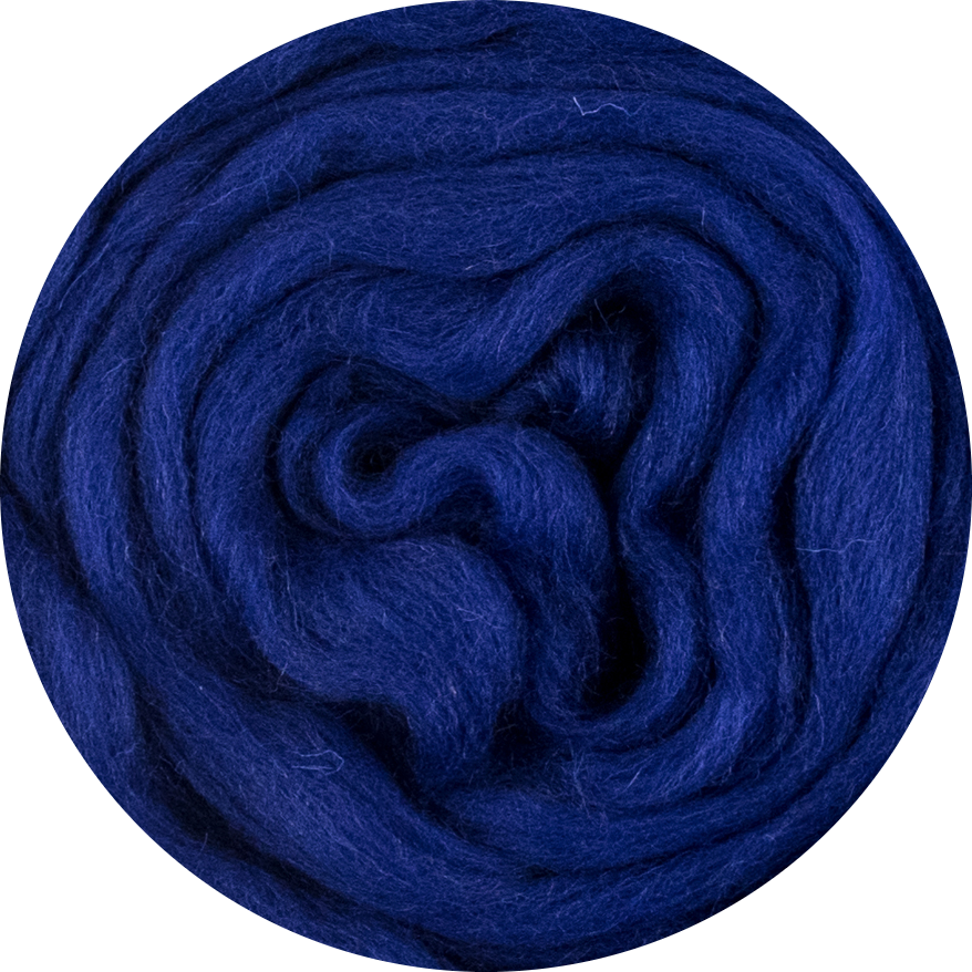 Organic Merino Wool Roving - Royal Blue