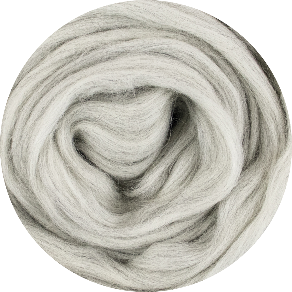 Organic Merino Wool Roving - Silver Mix