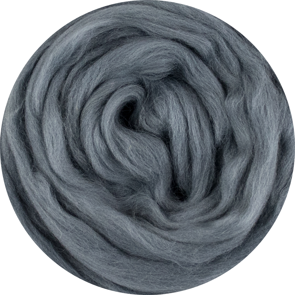 Organic Merino Wool Roving - Space Grey