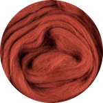 Organic Merino Wool Roving - Stone Red