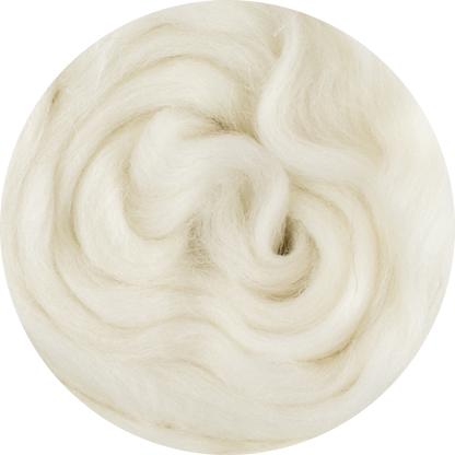 Mèche de laine mérinos biologique - Blanc laineux
