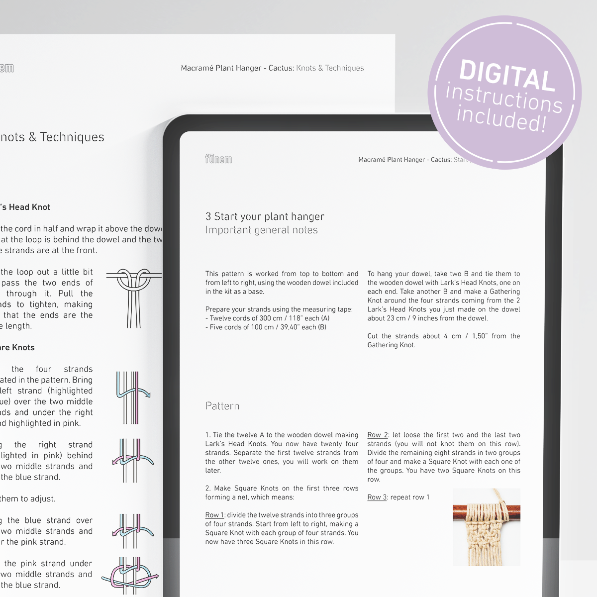 printable macrame plant hanger instructions Macrame Plant Hanger Kit with Pattern
