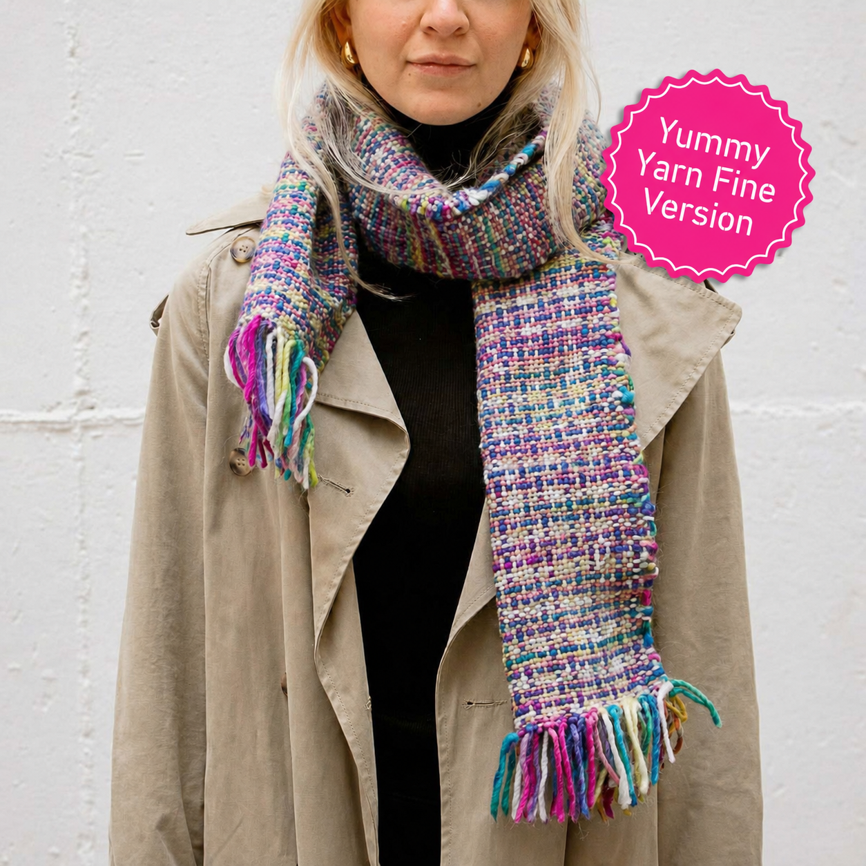Icicle Scarf Weaving Kit - Supplies only with Pattern (no loom) - Yummy Version