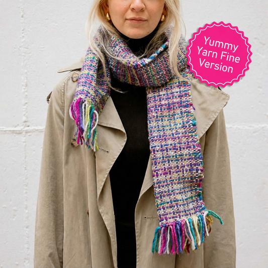 Icicle Scarf Weaving Kit - Supplies only with Pattern (no loom) - Yummy Version