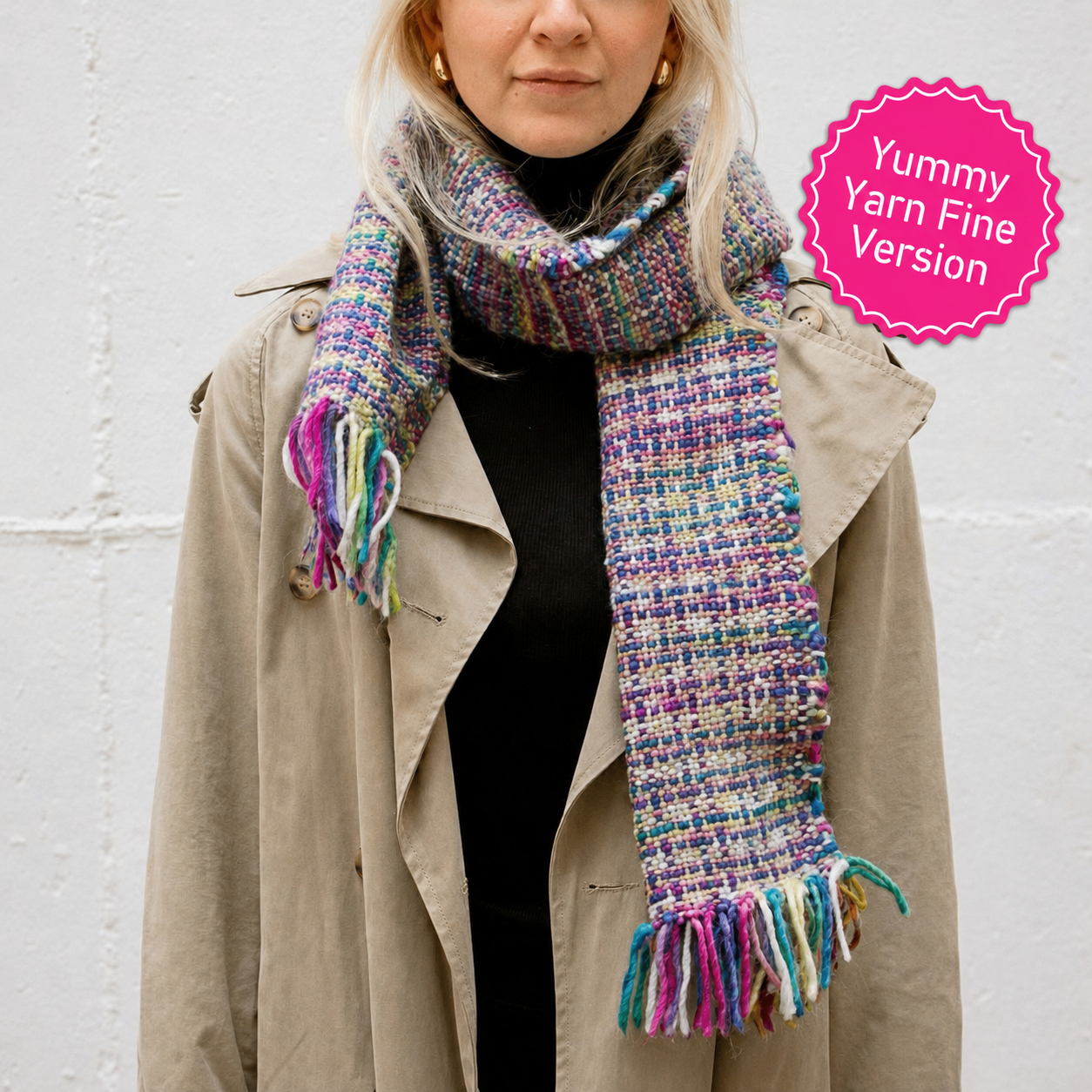 2 Kits Bundle | Fluffy & Icicle 2 Scarves Weaving Kit - Supplies and 1x Medium loom with Patterns - Yummy Yarn