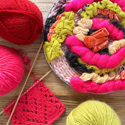 Circular Weaving Wall Hanging Kit with Pattern - Dessert