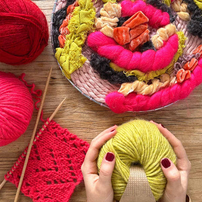 Circular Weaving Wall Hanging Kit with Pattern - Dessert