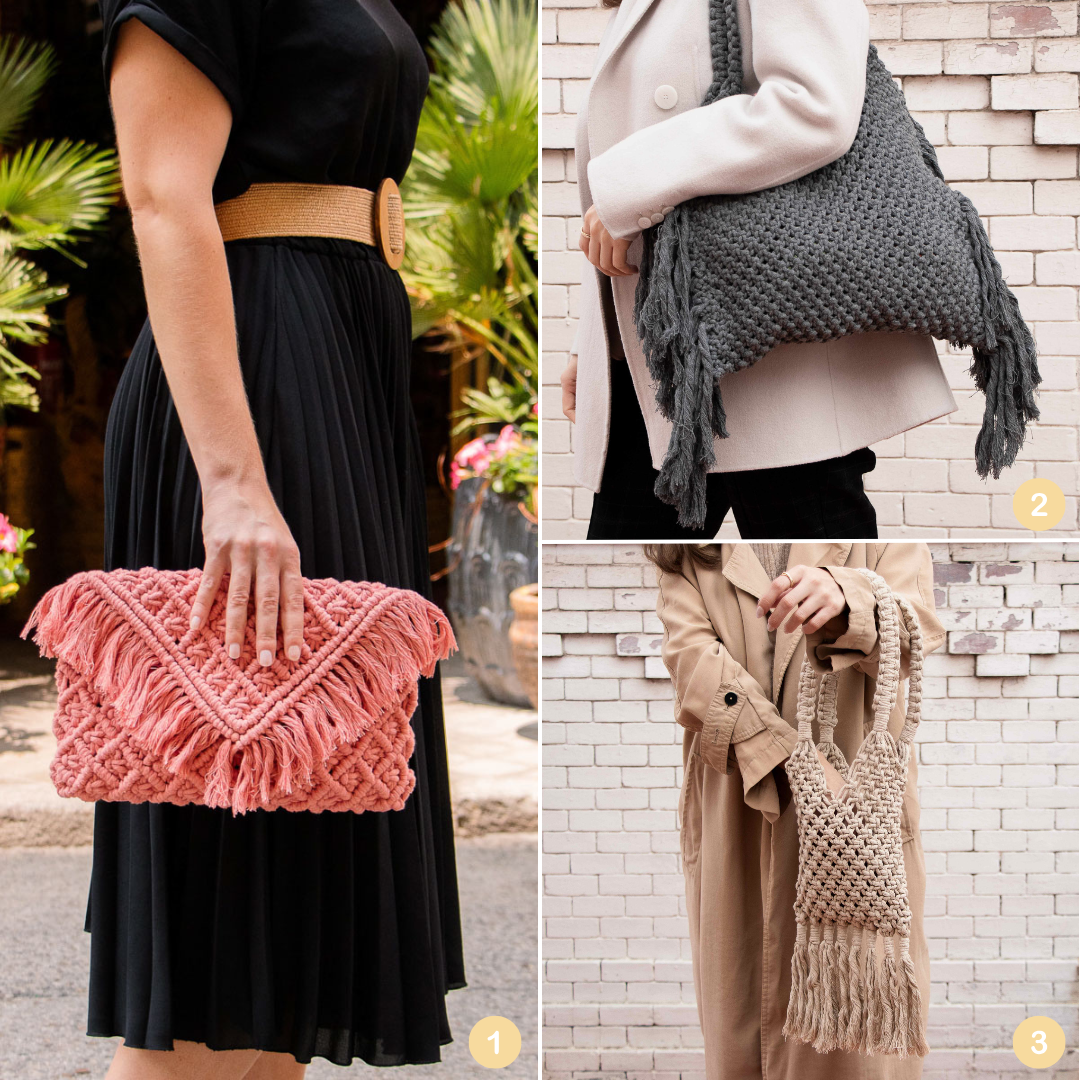 Macrame Bags Trio with Patterns