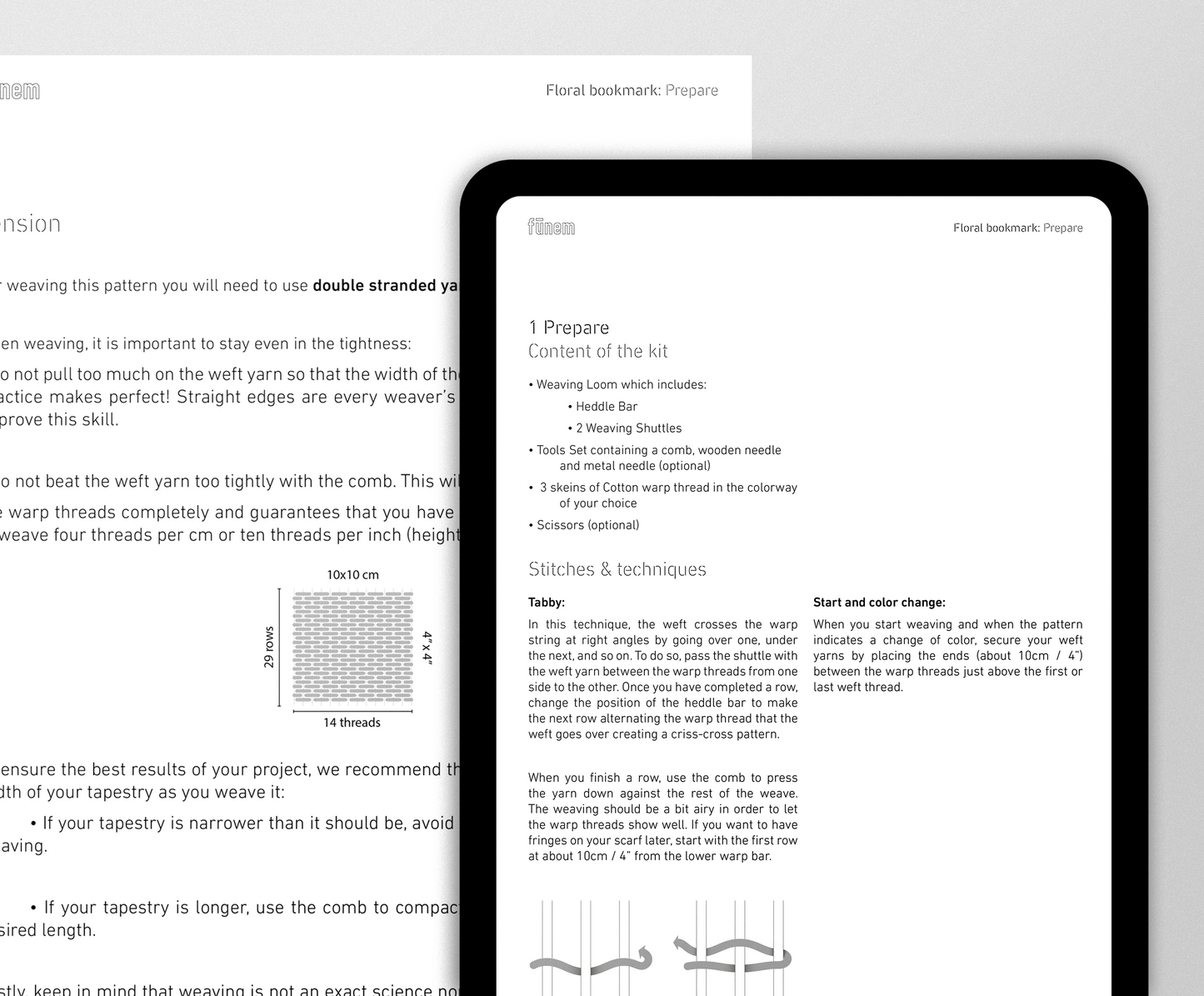 Floral Bookmark (x10) Weaving Kit - Supplies and Small WAK loom with Pattern