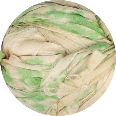 Handpainted Sari Silk Ribbon - Lime