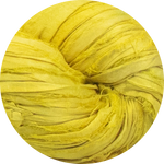 Recyceltes Sari-Seidenband – Chartreuse