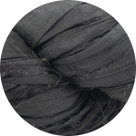 Recyceltes Sari-Seidenband – Kohle