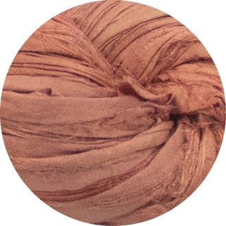 Recycled Sari Silk Ribbon - Dark Peach
