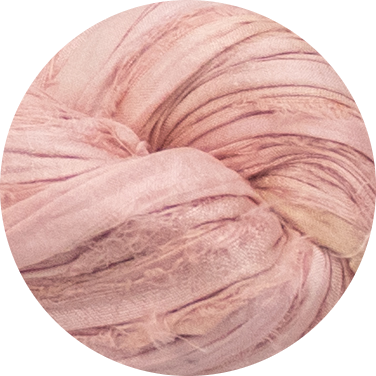 Recyceltes Sari-Seidenband – Pfirsichblüte