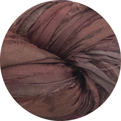 Ruban de Soie Sari Recyclé - Chêne Rouge