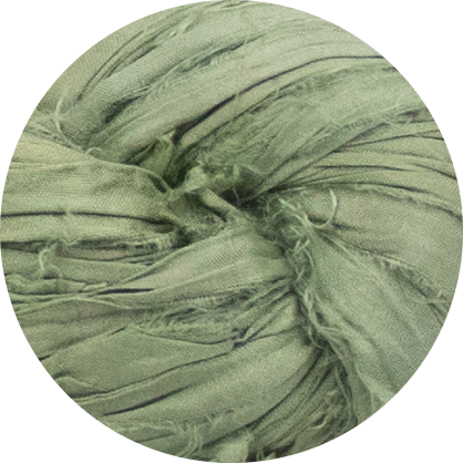 Ruban de Soie Sari Recyclé - Sauge