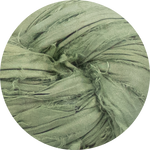 Ruban de Soie Sari Recyclé - Sauge