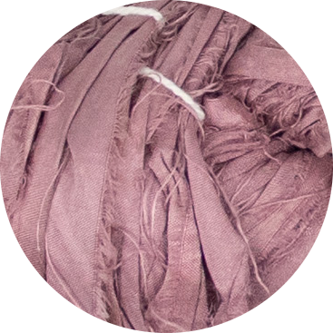 Ruban de Soie Sari Recyclé - Rose Aubépine