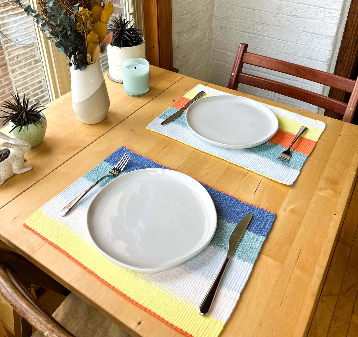 Placemats (x2) Weaving Kit - Supplies only with Pattern (no loom) - x Painted Sky Textiles