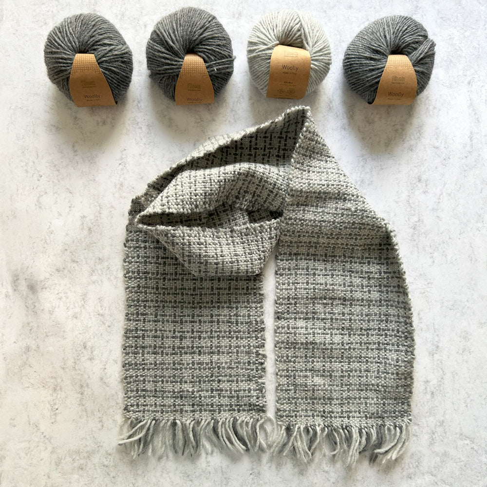 Fluffy & Icicle 2 Scarves Weaving Kit - Supplies only with Pattern (no loom)