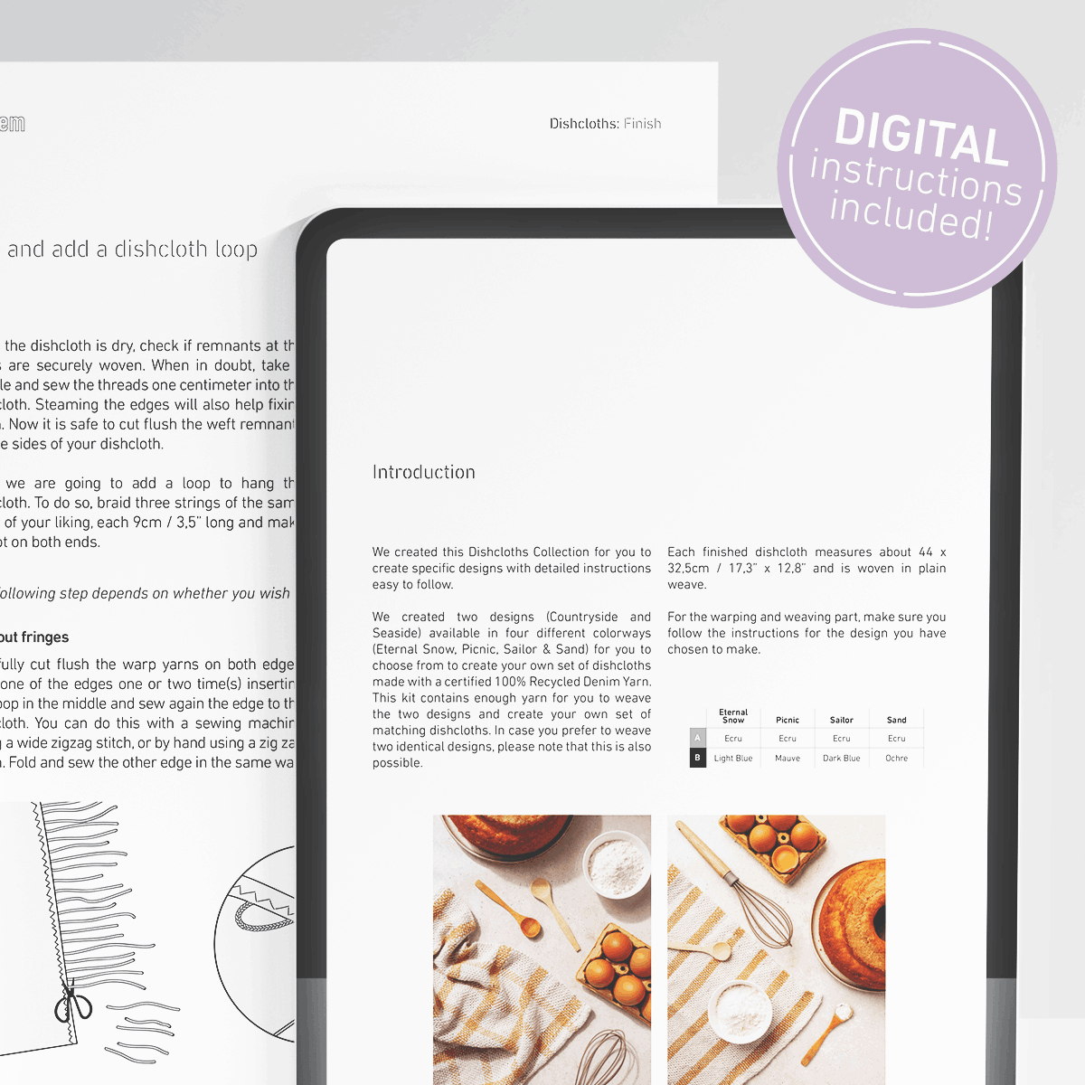 Webset für Dishcloth (x2) - Lieferung nur mit Schnittmuster (ohne Webstuhl)
