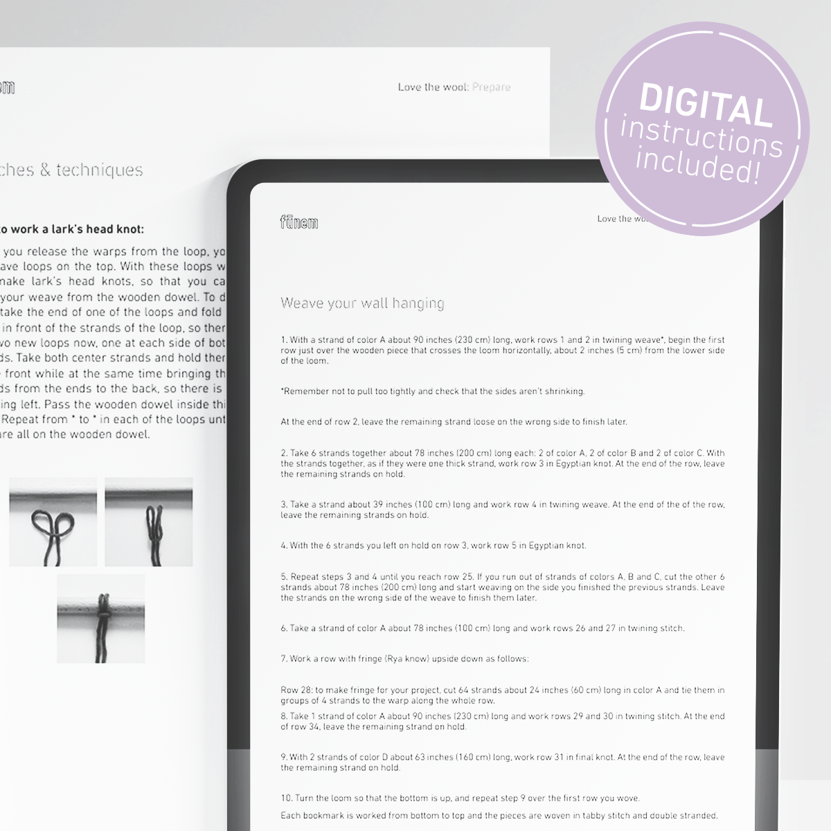 "Love The Wool" Wall Hanging Weaving Kit - Supplies only with Pattern (no loom) - x Scoutwoven